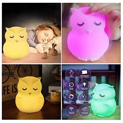 Luce Di Notte Per I Bambini Lampada Da Comodino Per I Bambini Lampada Scuola Materna Del Bambino Per Lallattamento Al Seno Sicuro Pausa Resistente Cura Degli Occhi Luminosit Regolabile E Colori Touch Control Bambino Regalo Camera Da Letto - Foto 4