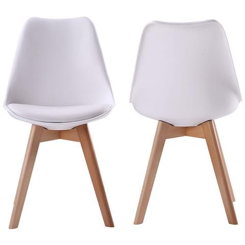 Set Di 2 Sedie Scandinave Bianche Nora Con Cuscino - Foto 11