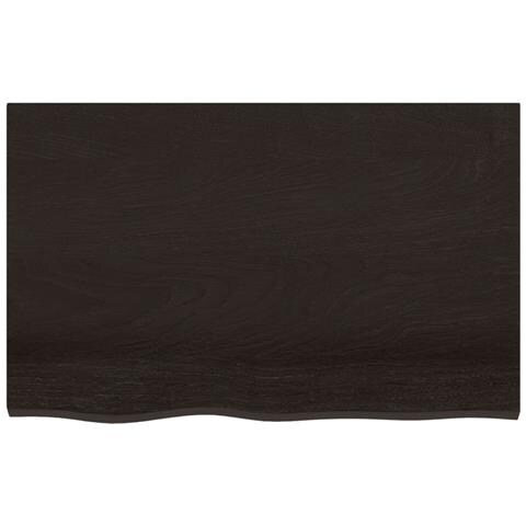 Piano Bagno Marrone Scuro 80x60x2 cm Legno Massello Trattato - Foto 6