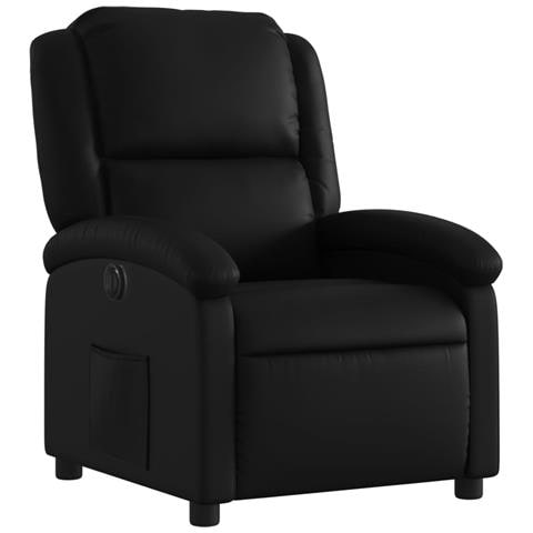 Poltrona Reclinabile Elettrica Nera In Similpelle - Foto 3
