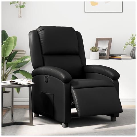 Poltrona Reclinabile Elettrica Nera In Similpelle - Foto 1