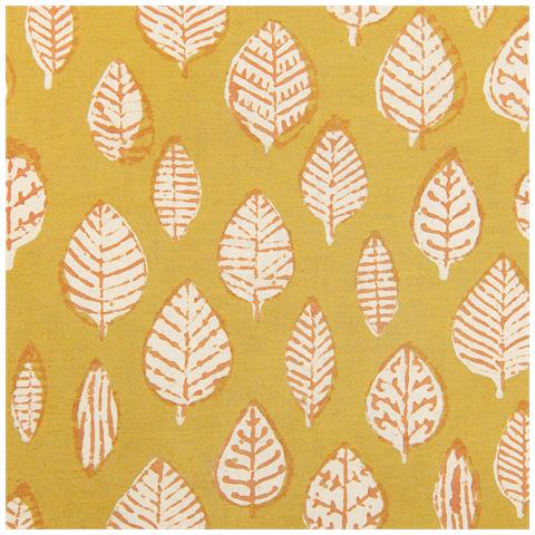 Cuscino Decorativo Ginnala Cotone 45 X 45 Cm Motivo Di Piante Stampa A Blocchi Giallo - Foto 5