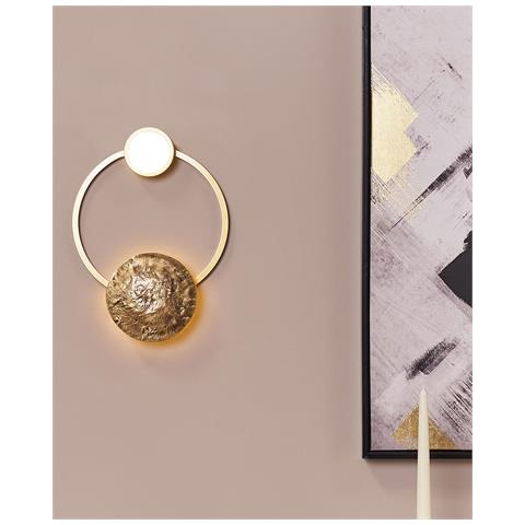 Lampada Da Parete A Led Ponuga Metallo Oro - Foto 8