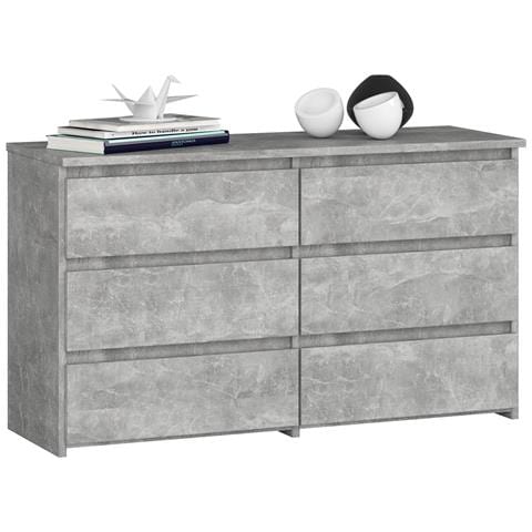 Cassettiera CL100, 6 cassetti, 100x35x57 cm, Colore Grigio Cemento - Foto 1