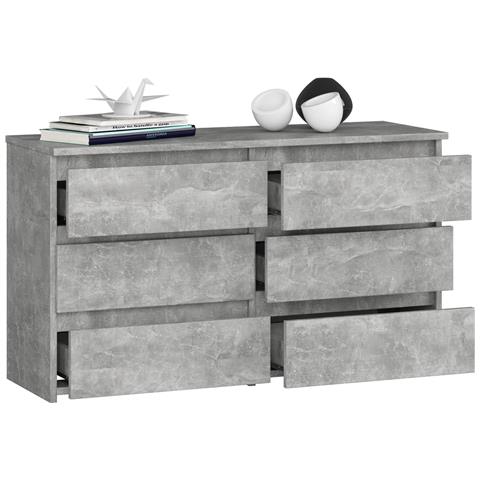 Cassettiera CL100, 6 cassetti, 100x35x57 cm, Colore Grigio Cemento - Foto 2