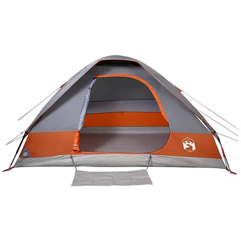 Tenda Da Campeggio A Cupola 6 Persone Grigio E Arancione - Foto 2