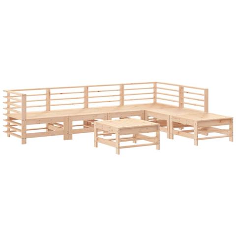 Set Salotto Da Giardino 7 Pz In Legno Massello Di Pino - Foto 1