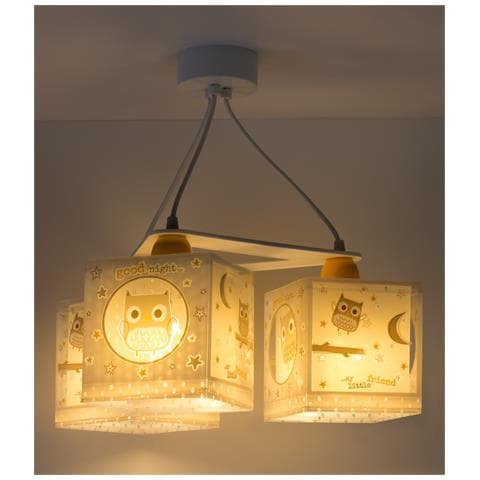 Lampada A Sospensione Per Bambini 3 Luci Good Night Gufo - Foto 1