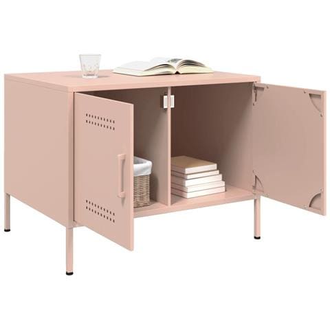 Tavolino da Salotto Rosa 68x50x50,5 cm in Acciaio - Foto 2