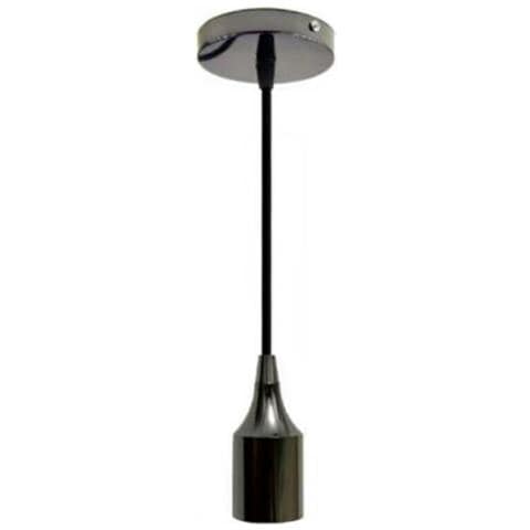 Portalampada Lampadario Sospensione Soffitto Pendente Vintage 2mt Jd02 Nero - Foto 1