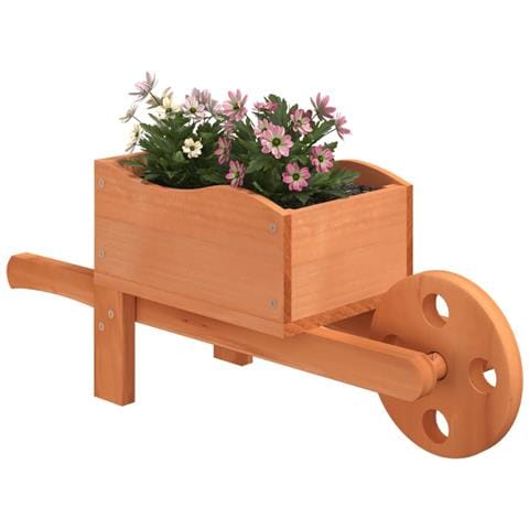 Fioriere A Carriola 2 Pz 47x15x19 Cm Legno Massello Di Abete - Foto 3