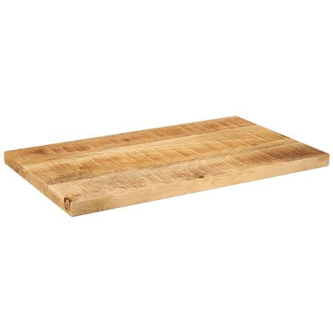 Piano Per Tavolo 50x30x3,8cm Rettangolare Legno Di Mango Grezzo - Foto 2