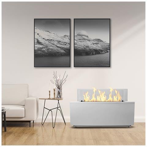 Camino A Bioetanolo Da Terra Per Interno Esterno Caravaggio Bianco L100xp40xh40 Cm - Foto 2