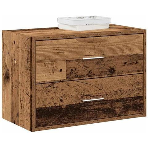 Armadio con 2 Cassetti Legno Antico 60x31x40 cm in Truciolato - Foto 2