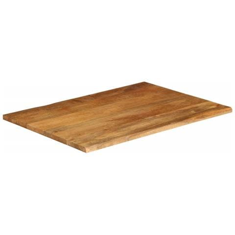 Piano Tavolo Bordi Vivi 90x80x3,8 Cm In Legno Massello Di Mango - Foto 2