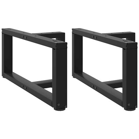 Gambe Tavolino Da Caffè A T 2 Pz Nero 60x25x(30-31) Cm Acciaio - Foto 1
