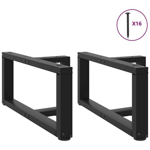 Gambe Tavolino Da Caffè A T 2 Pz Nero 60x25x(30-31) Cm Acciaio - Foto 3