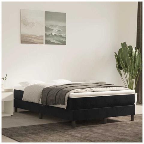 Materasso A Molle Insacchettate Nero 120x220x20 Cm In Velluto - Foto 1