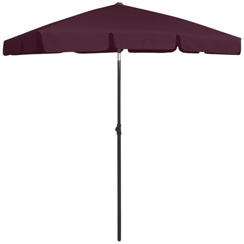 Lusso Casadino - Ombrellone Da Spiaggia Rosso Bordò 180x120 Cm - Foto 1