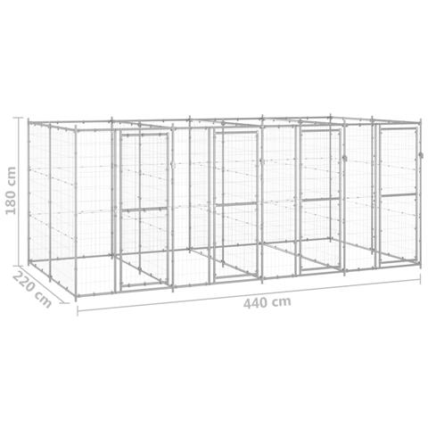 Lusso Casadino -  Gabbia Per Cani Da Esterno In Acciaio Zincato 9,68 M² - Foto 6