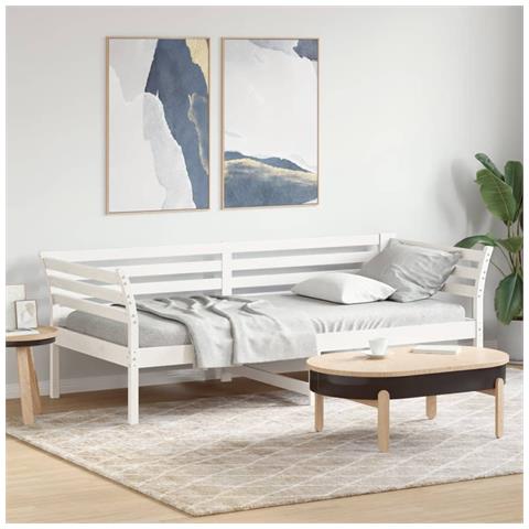 Lusso Casadino - Dormeuse Senza Materasso Bianca 80x200 Cm Legno Massello Pino - Foto 8