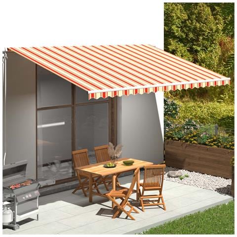 Lusso Casadino -  Tessuto Di Ricambio Per Tenda Da Sole Giallo E Arancio 5x3 M - Foto 6