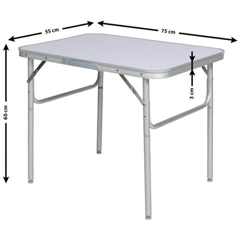 Tavolino Pieghevole Con Struttura In Alluminio 75x55x60 Ideale Per Campeggio - Foto 2