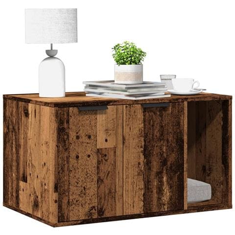 Recinto Lettiera Gatti Legno Vecchio 80x50x45 cm in Truciolato - Foto 2