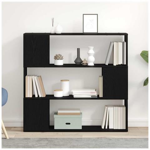 Libreria  Nera in Rovere 100x24x94 cm in Legno Ingegnerizzato - Foto 2