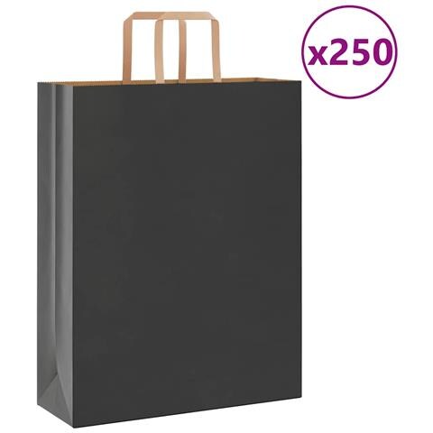 Sacchetti di Carta 250 pz con Manici Neri 32x12x42 cm - Foto 1