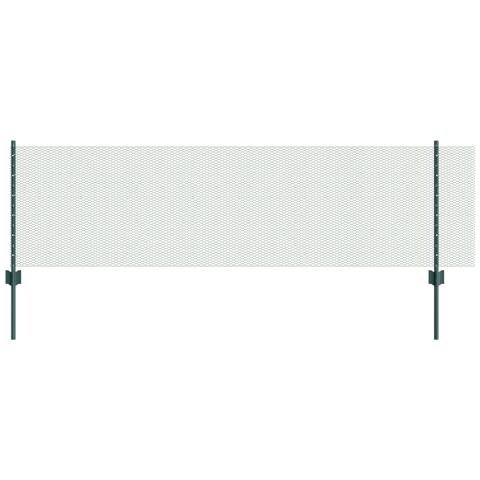 Posti da Recinzione 11 pz U-Channel Verde 60 cm Acciaio, Recinzione Esagonale Verde 0.6x50 m Acciaio - Foto 1