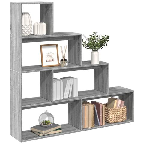 Libreria 4 Ripiani Grigio Sonoma 143,5x29x143,5 cm Truciolato - Foto 2