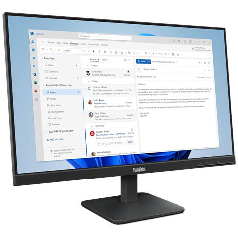 ThinkVision S24-4e LED display 60,5 cm (23.8") 1920 x 1080 Pixel Full HD Nero - Foto 7