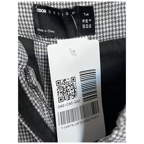 Asos Pantaloni Da Donna Comodi Eleganti Bianco E Nero Taglia 38 - Foto 2