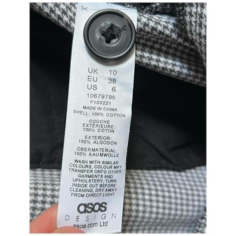 Asos Pantaloni Da Donna Comodi Eleganti Bianco E Nero Taglia 38 - Foto 4