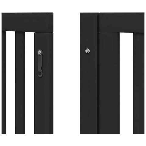 Cancello Cani Porta Pieghevole Nero 12 Pannelli 600 cm Pioppo - Foto 9