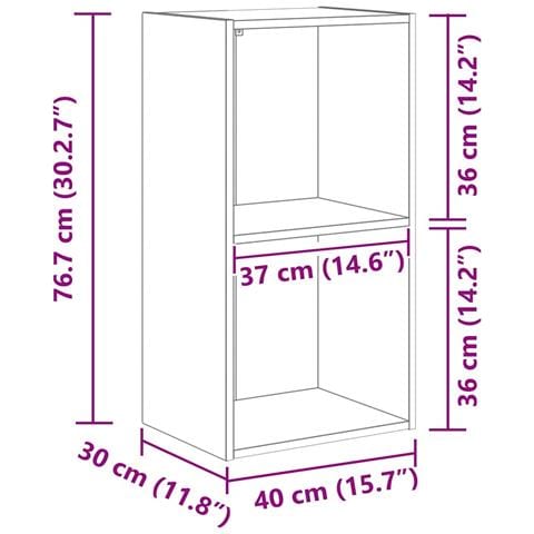 Libreria Rovere nero 40 x 30 x 77 cm Legno multistrato - Foto 8