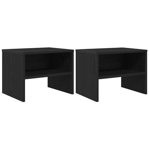 Armadio da Notte 2 pcs Rovere nero 40 x 40 x 30 cm - Foto 1