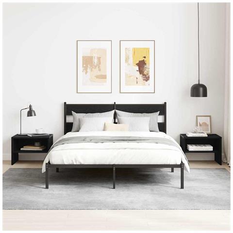 Armadio da Notte 2 pcs Rovere nero 40 x 40 x 30 cm - Foto 2