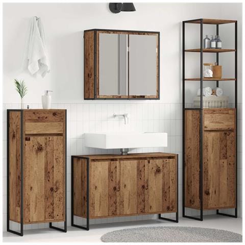 Set di mobili per il bagno Legno vecchio Legno multistrato - Foto 2