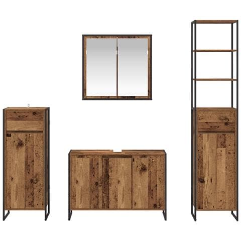 Set di mobili per il bagno Legno vecchio Legno multistrato - Foto 9