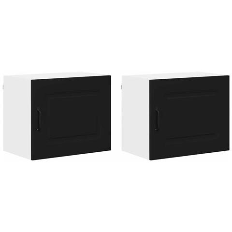 Pensile cucina 2 pcs Nero 50 x 31 x 40 cm Legno multistrato - Foto 1