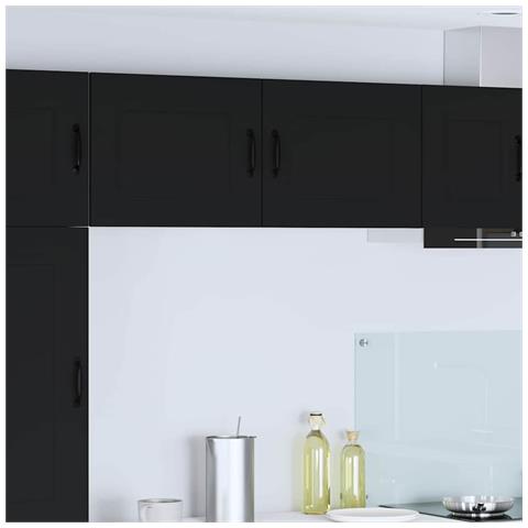 Pensile cucina 2 pcs Nero 50 x 31 x 40 cm Legno multistrato - Foto 2