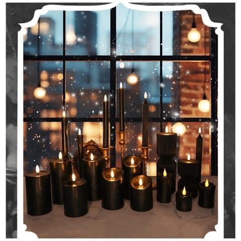 Candela Led Senza Fiamma Serie Magic Black A Strisce (2cm X 24.5cm) - Foto 6