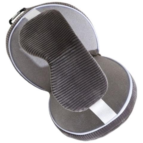 Cuscino Da Viaggio 2-in-1 A Forma Di U Con Maschera Per Gli Occhi Oscurante Per Sonno E Riposo Darkgrey - Foto 5