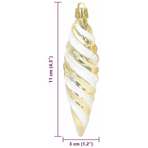 Palla a spirale di Natale 40 pcs Oro Plastica - Foto 6