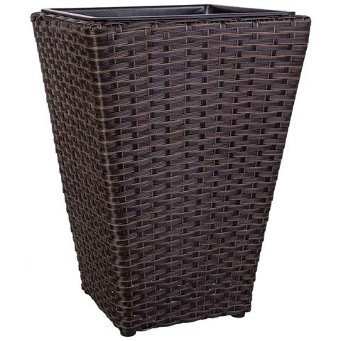 Fioriera In Polyrattan Marrone 28x28x40h - Foto 1