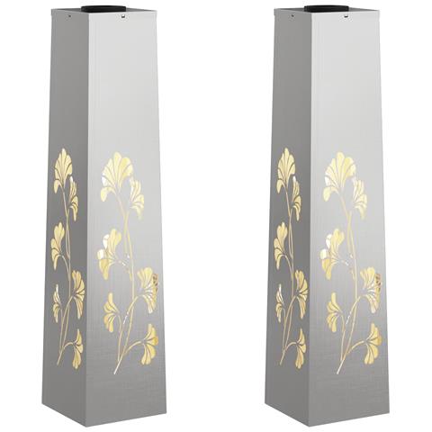 Faro LED solare per sentieri 2 pcs Argento Acciaio inossidabile - Foto 1