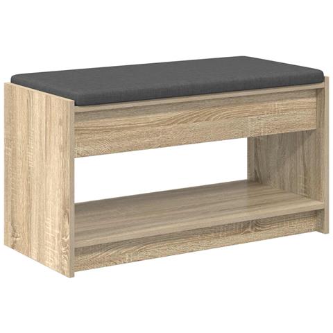 Panca per ingresso con cuscino Rovere Sonoma 83 x 38 x 45 cm - Foto 1