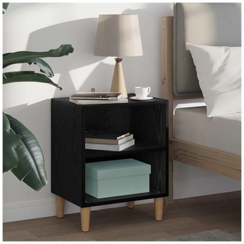 Armadietto per letto Rovere Nero 40 x 30 x 50 cm - Foto 2